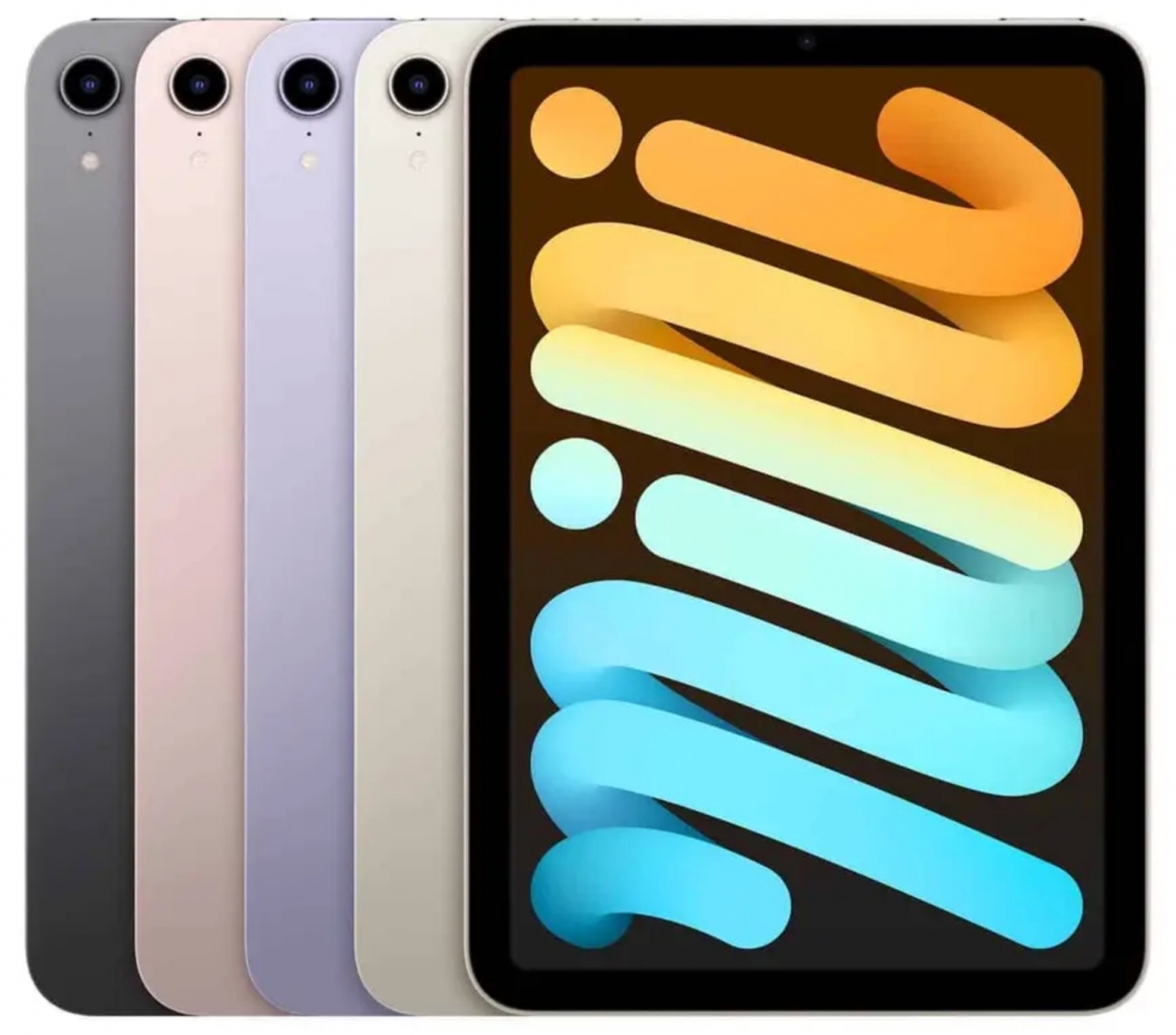 iPad mini 8 image associated with Apple code references showing a long-edge front camera placement