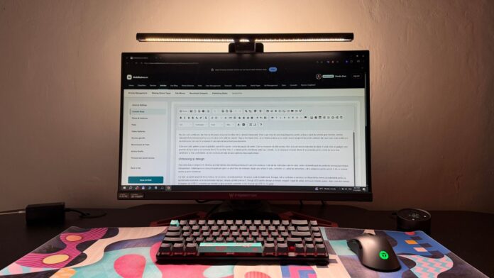 BenQ ScreenBar Halo 2 mounted monitor light