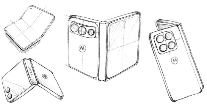 Motorola Razr Fold Wide teaser showing the outline of a wider foldable device.