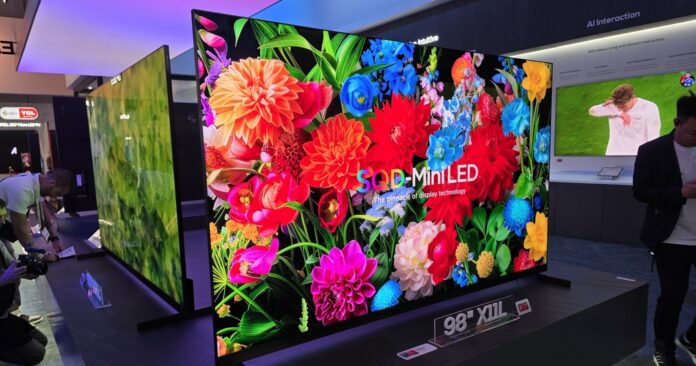 TCL X11L 98-inch SQD-Mini LED television displayed at IFA 2026