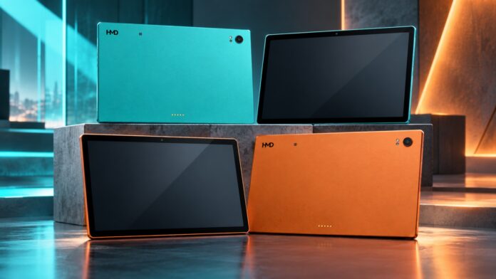 hmd-slate-tab-5g-hmd-tablete-cover-a97279-001 Leaked render of the rumored HMD Slate Tab 5G Android tablet with a large display and colorful rear panel.